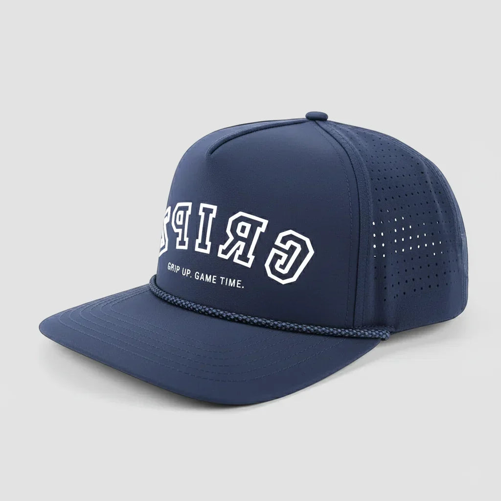 Signature Navy Blue Snapback Hat - "Mirrored GRIPZ"