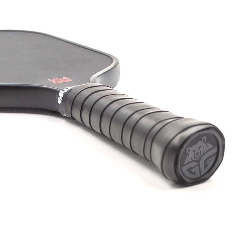 Quality and performance in a Black Grizzlee Gripz Pickleball Overgrip Wrapped on a pickleball paddle handle