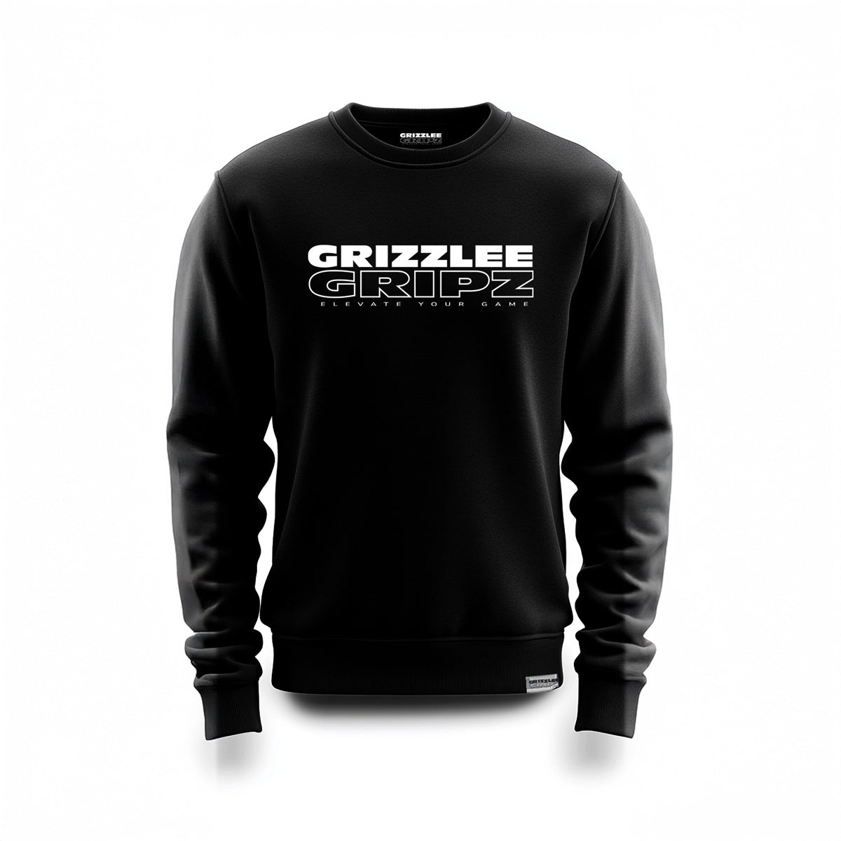 Grizzlee Gripz Classic Black Crewneck – Cozy, stylish, and perfect for athletes. Pickleball apparel for on and off the court! "Elevate Your Game"