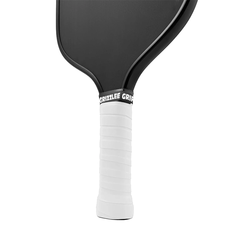 Premium tacky white pickleball grip for competitive performance and sweat resistance.