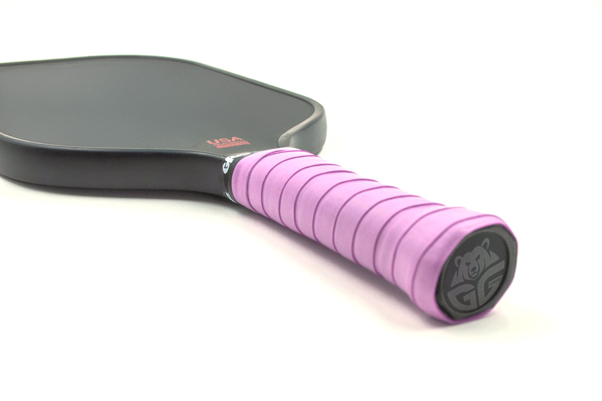 pickleball paddle wrapped with light purple grizzlee gripz overgrip - performance you can count on