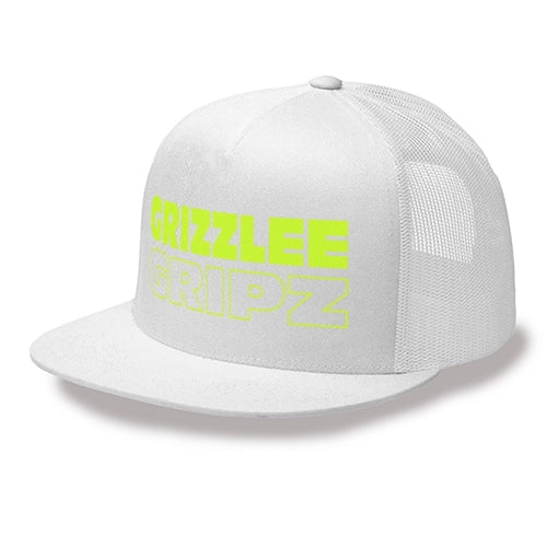 black snapback hat with neon yellow large logo grizzlee gripz wording on the front - Grizzlee Gripz Premium Apparel for performance and fashion on and off the court